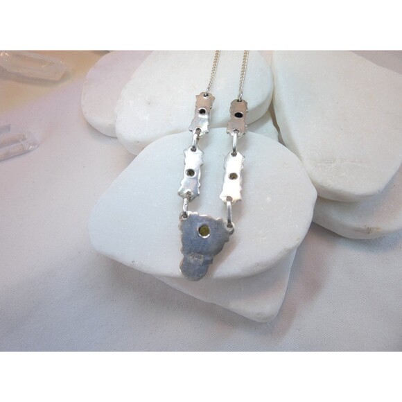 VTG Sterling Silver Peridot Drop 17" Necklace - Picture 5 of 6